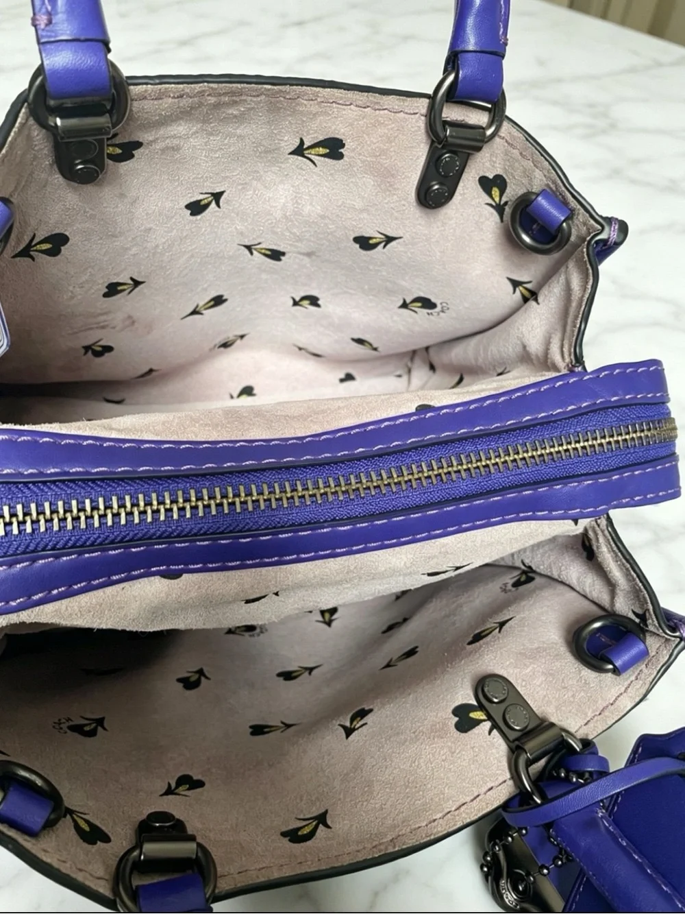 Coach 1941 Disney Rogue Purple Leather Shoulder Bag Collab Rare HTF